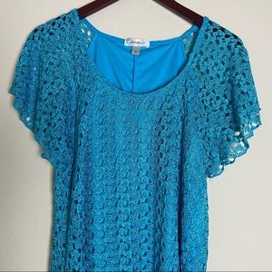 Blue Crochet Dress Barn Blouse